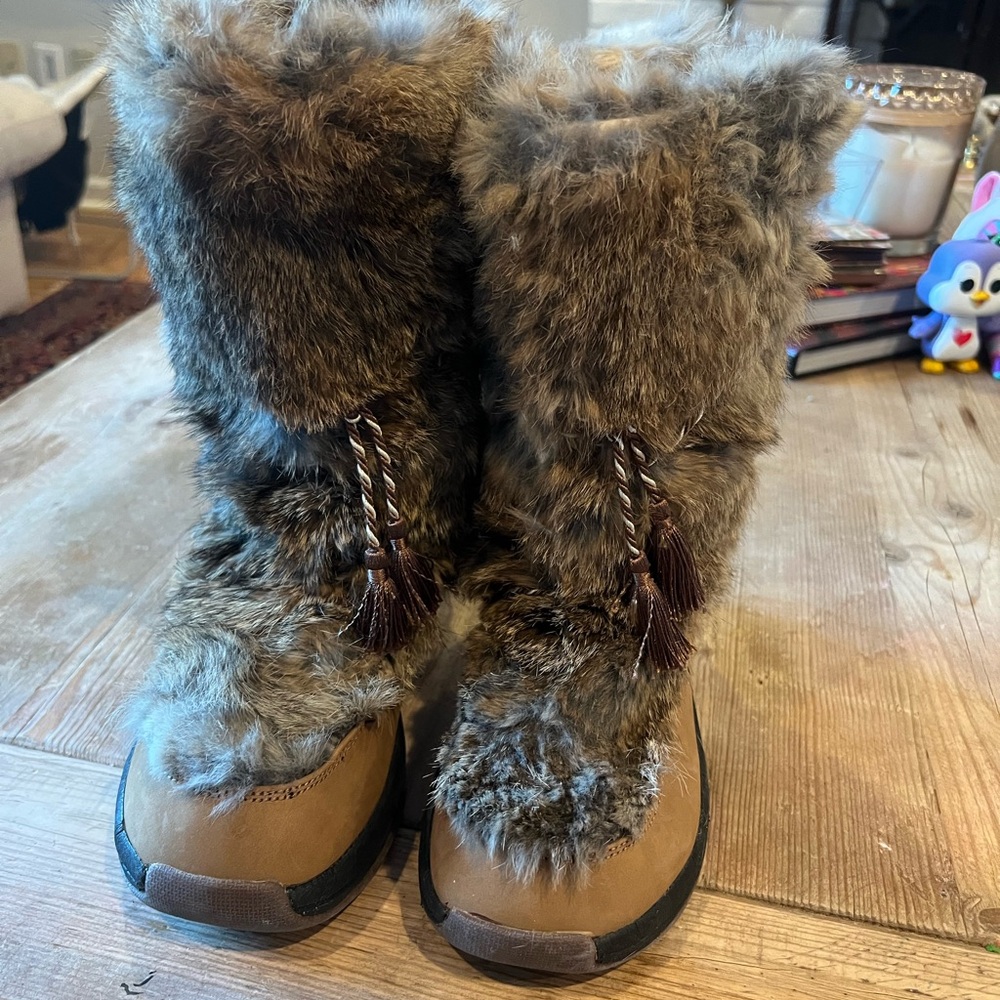 Vintage ULU primaloft Waterproof rabbit Fur Boots 200g insulation - Picture 2 of 13